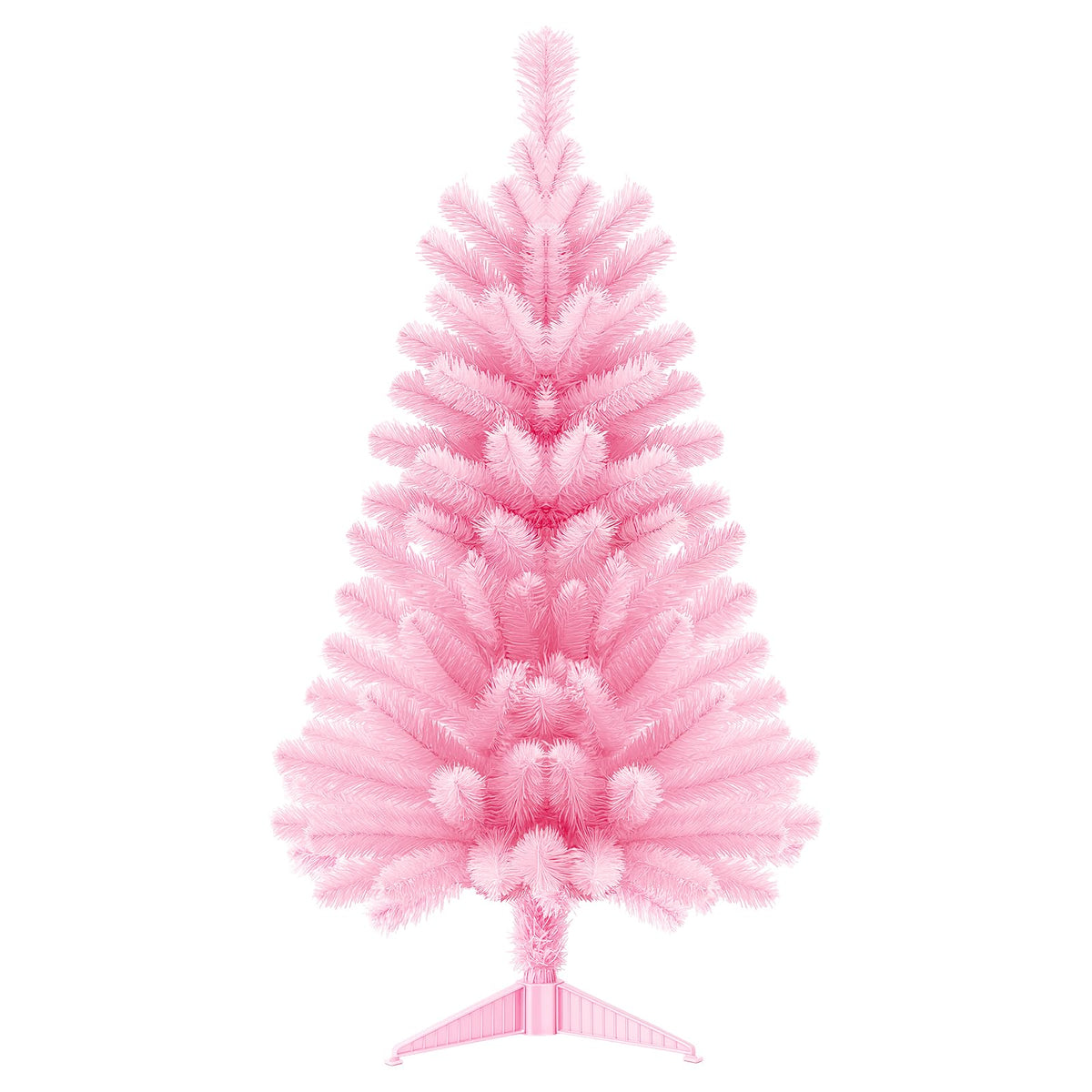 OULONGER pink tabletop tree front view showing full shape and festive appeal