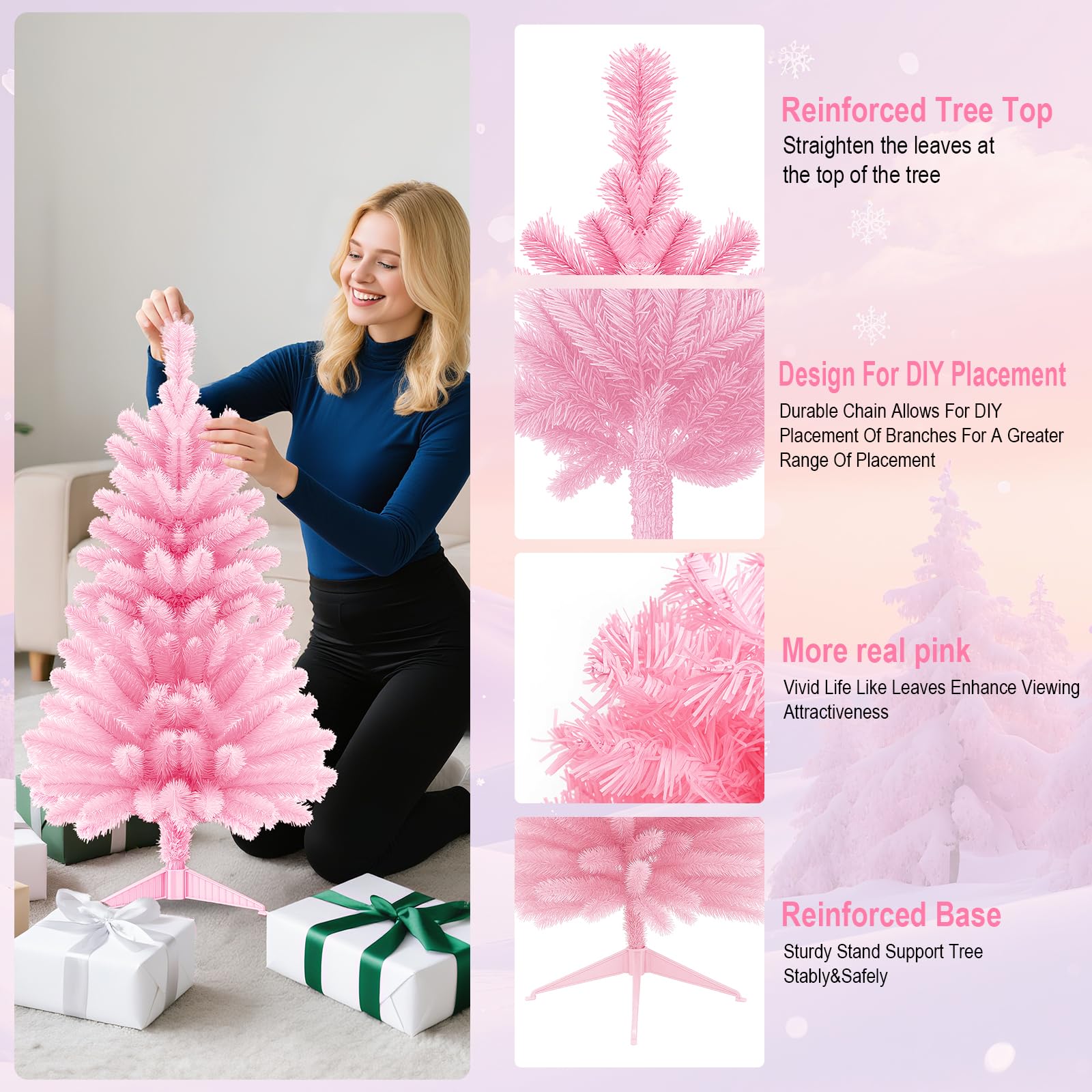 OULONGER tree next to a book showing 3ft scale and compact placement benefit