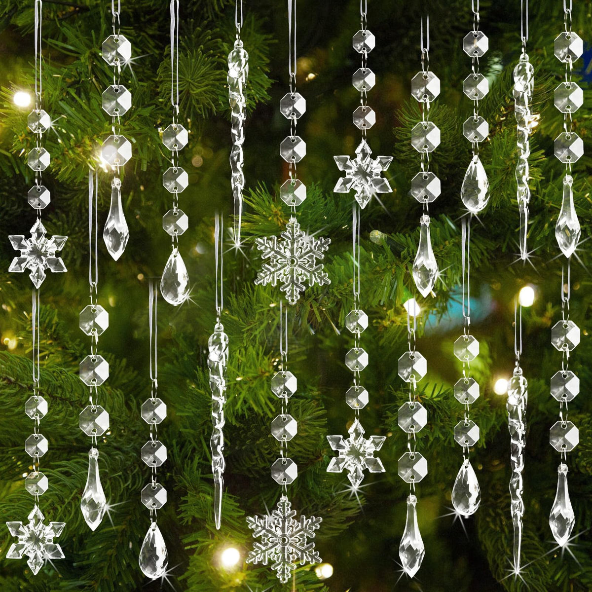 OuMuaMua front packaging showing 80-piece clear ornament set and gift-ready presentation