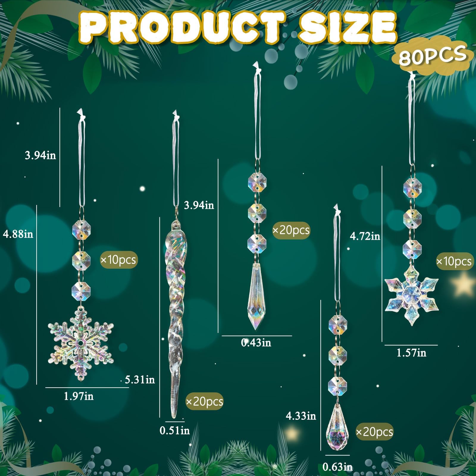 OuMuaMua hanging icicle detail highlighting shatter-resistant durability benefit