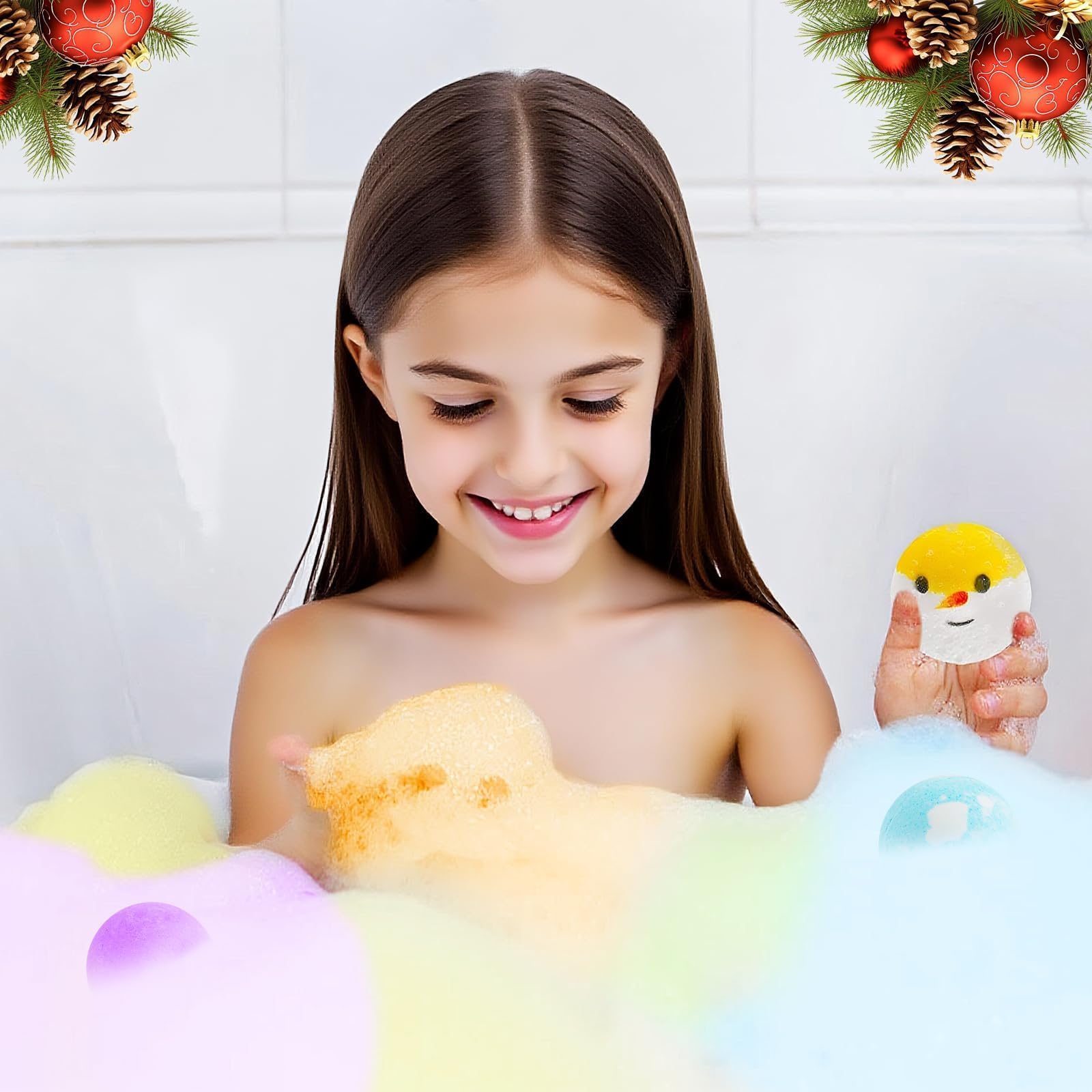 OuMuaMua child enjoying bath time with toys creating festive family moments