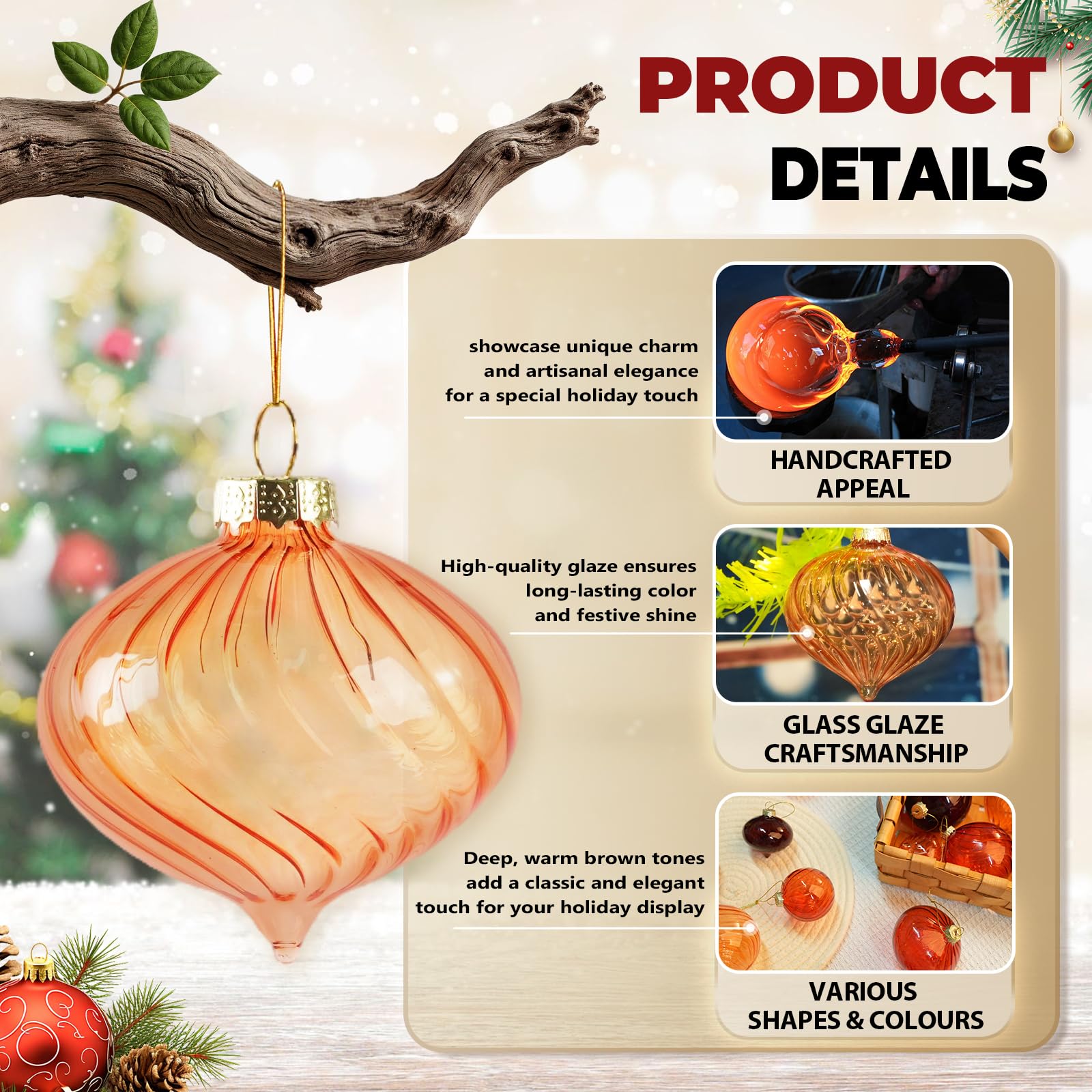 OuMuaMua round glass bauble detail showing polished finish and subtle reflective glow
