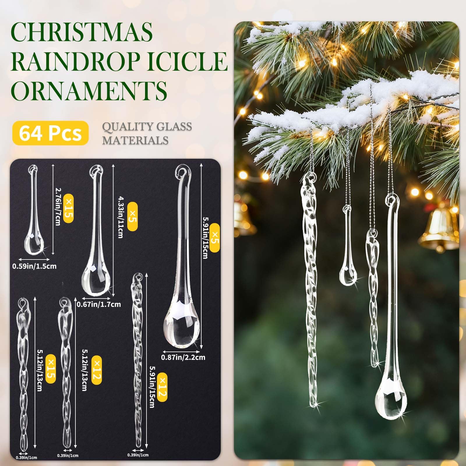 OuMuaMua ornaments hanging on a lit Christmas tree adding layered crystal-like shine