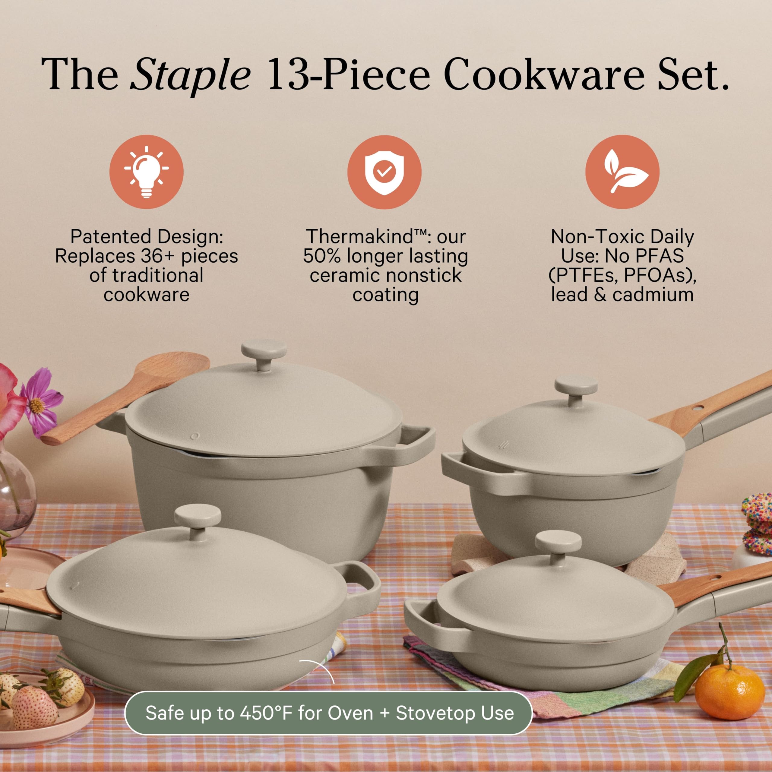 Our Place Always Pan 2.0 close-up showcasing nonstick surface for easy release