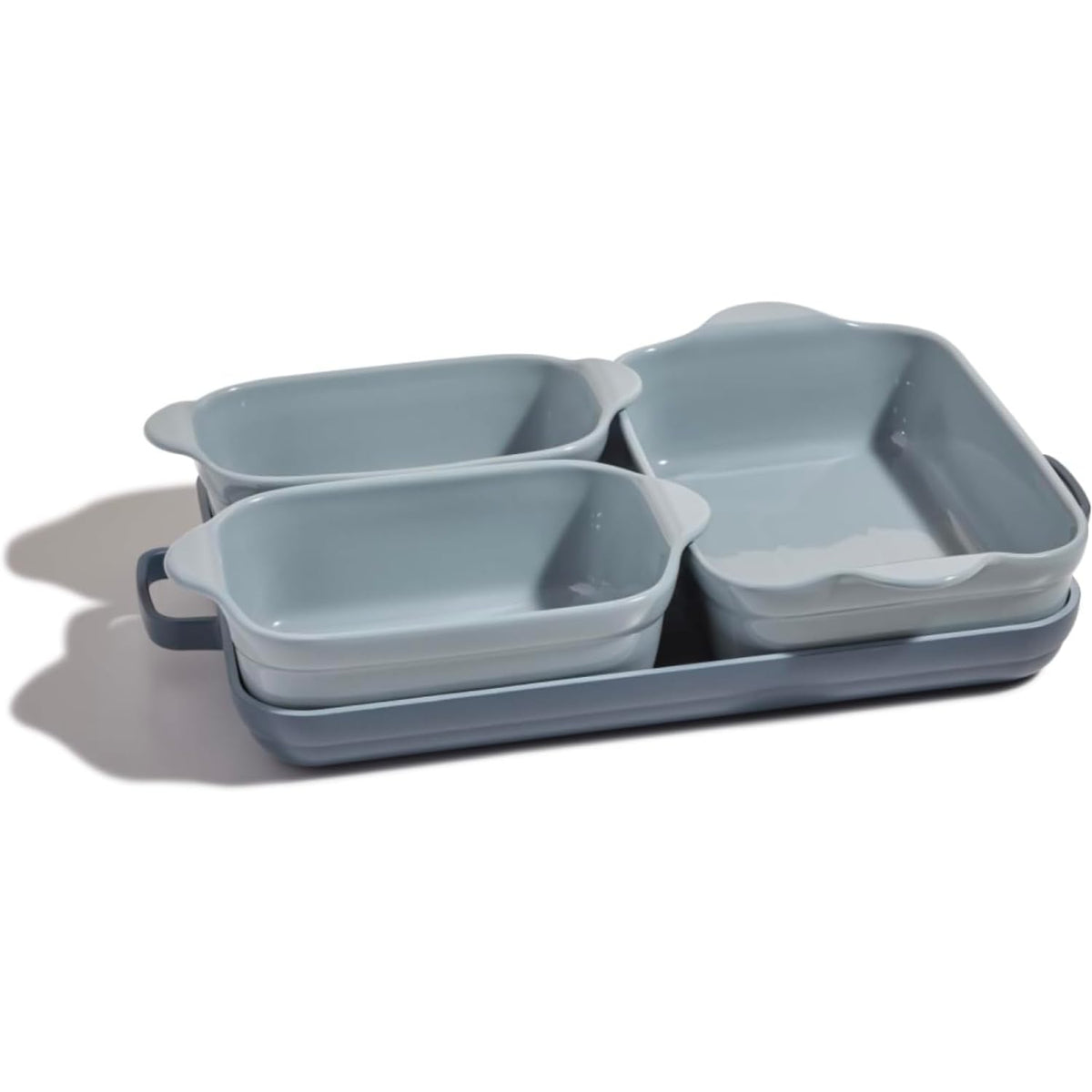 Our Place front packaging showing the 5-piece set and clear contents benefit easy unboxing