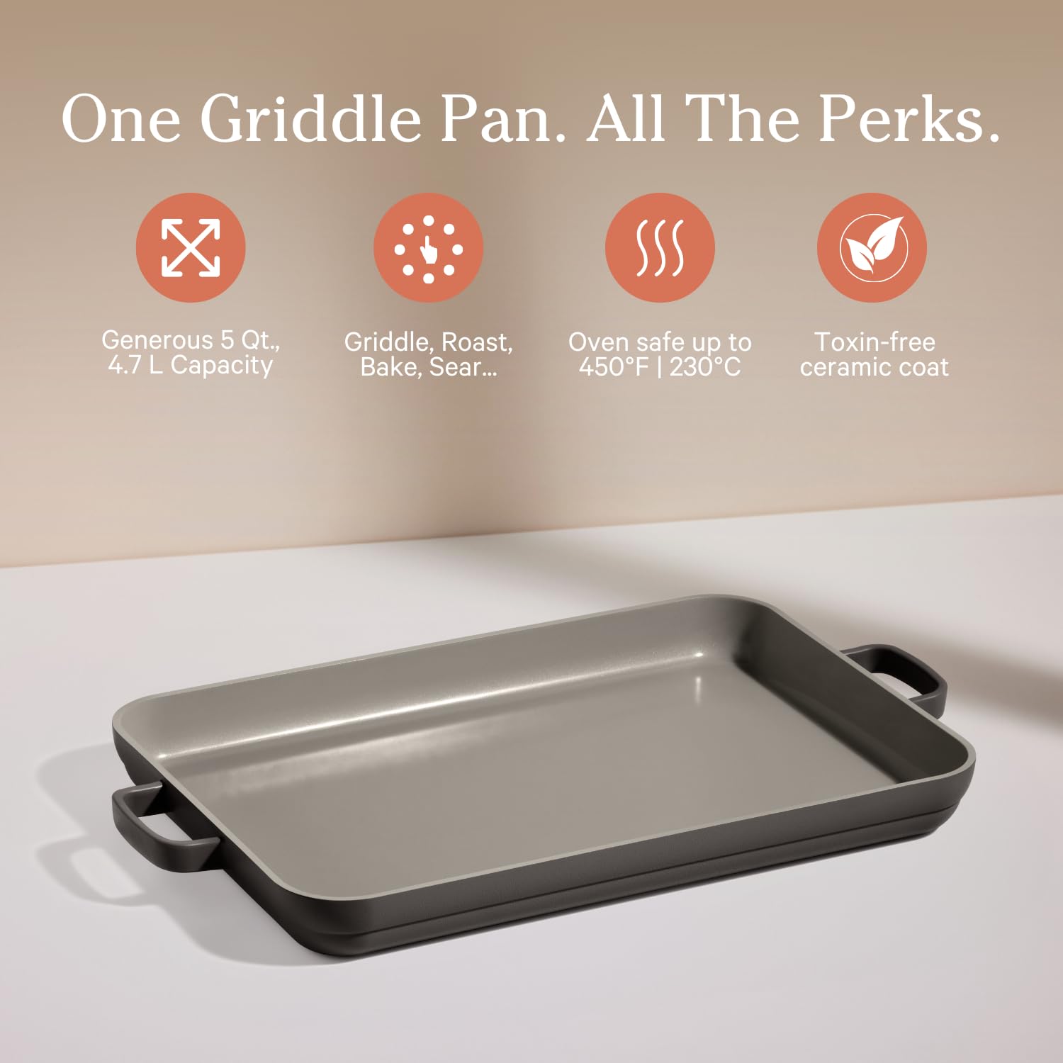 Our Place close-up of ceramic nonstick surface for easy food release