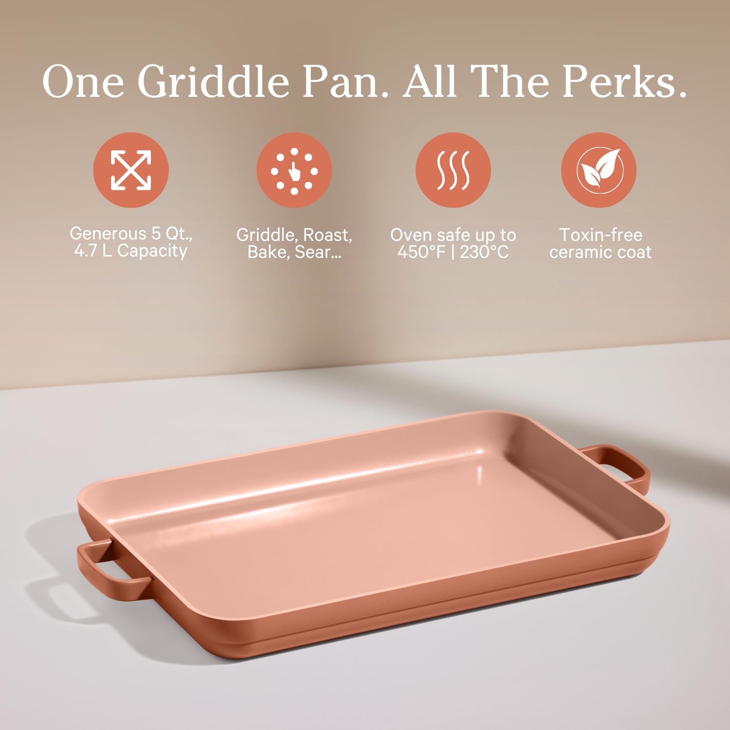Our Place close-up of ceramic nonstick coating highlighting easy-release benefit