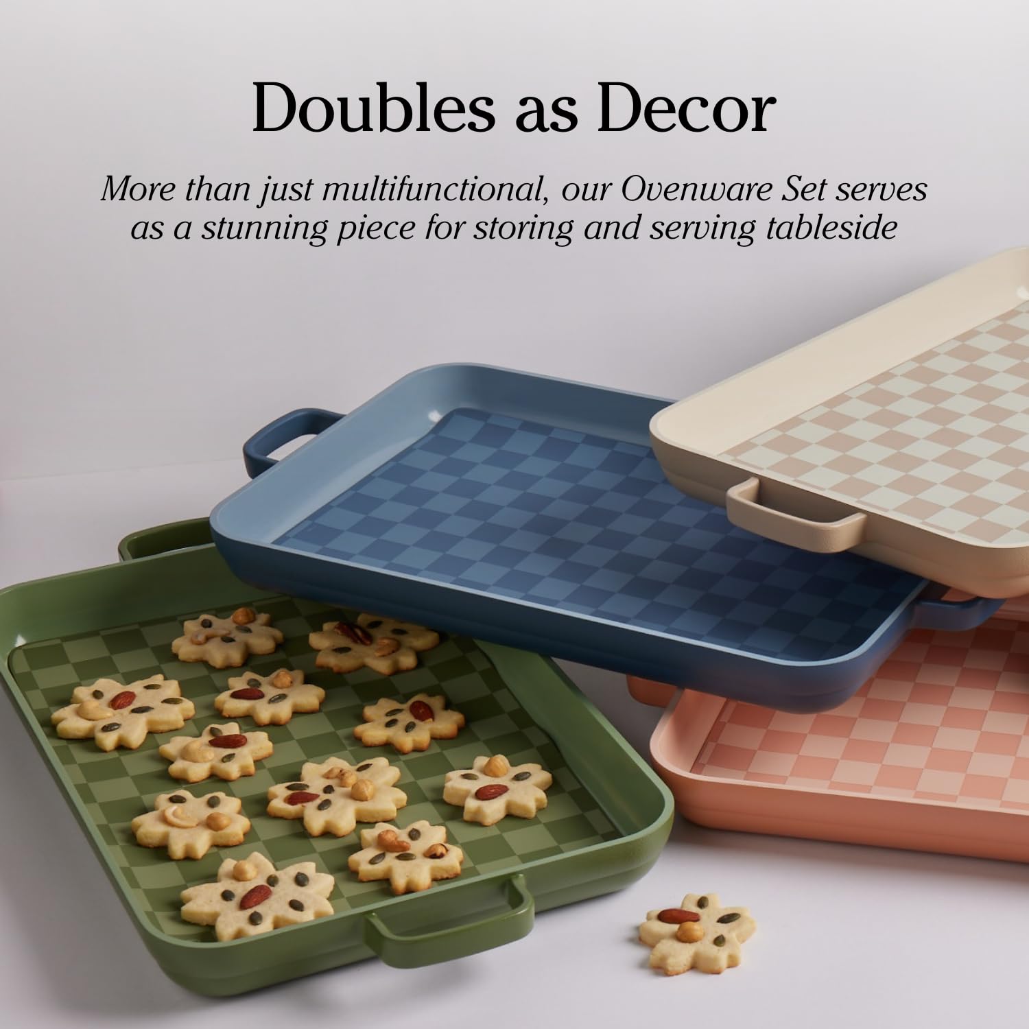 Our Place bakeware in a kitchen lifestyle scene highlighting versatile use