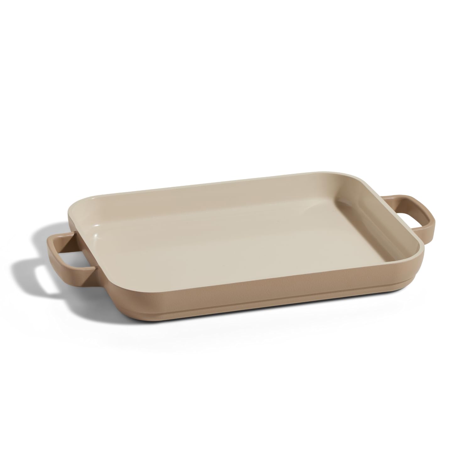 Our Place mini griddle front view showing compact footprint and cooking area benefit