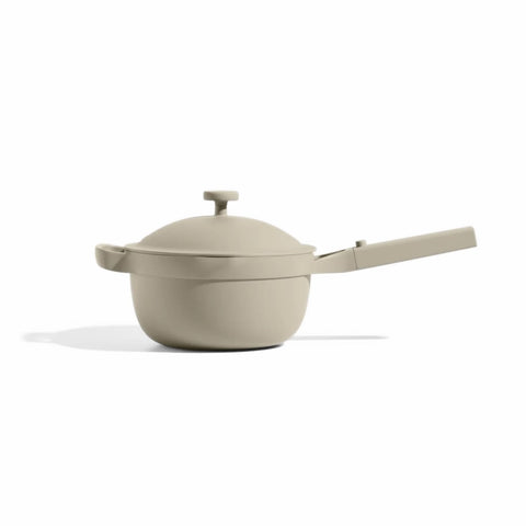 Our Place Mini Perfect Pot front view showing compact design and lid, great space-saving