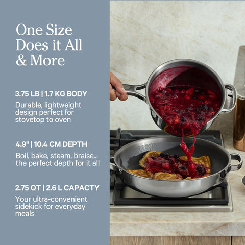 Our Place pot in use serving pasta to show versatile small-batch cooking advantages