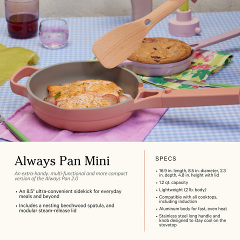 Our Place minis shown next to full pieces illustrating space-saving versatility