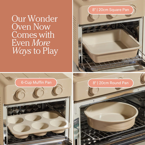 Our Place Wonder Oven round pan close-up showing ceramic nonstick for easy release