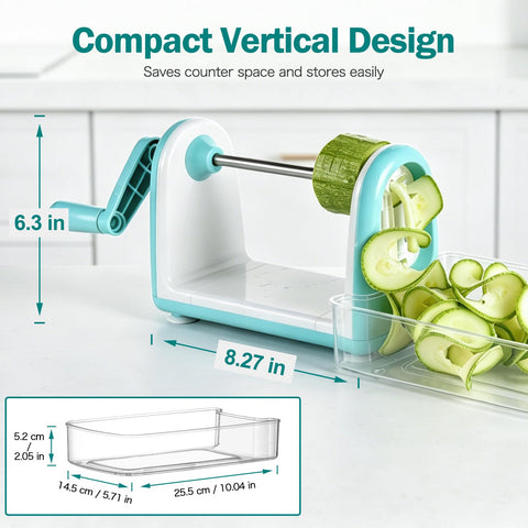 Ourokhome spiralizer in use making zucchini noodles for fast healthy meals