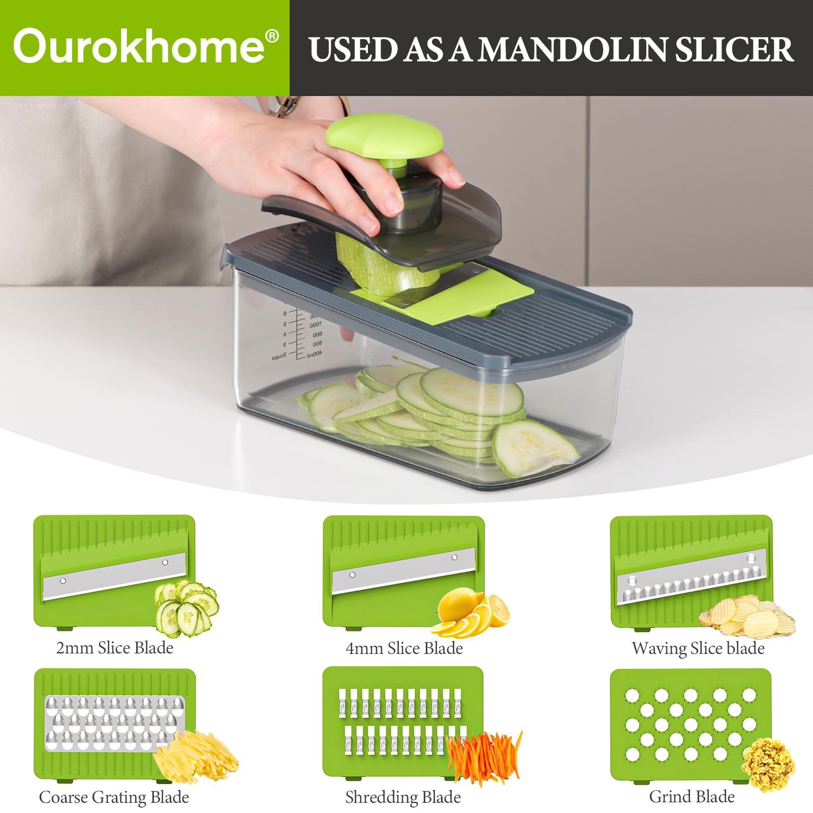 Ourokhome close-up stainless steel blades array displaying sharp durable edges