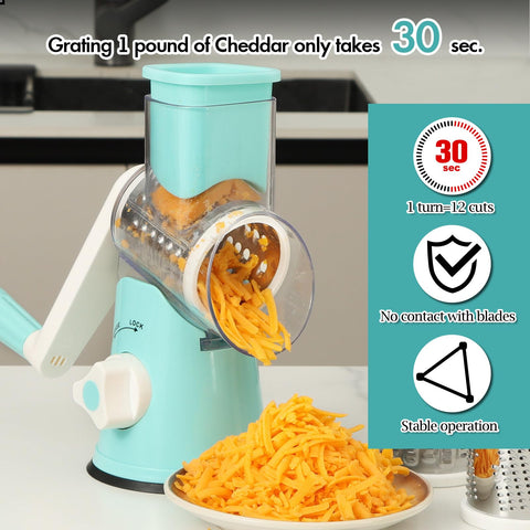 Ourokhome grater being used to grate cheese quickly and safely over bowl