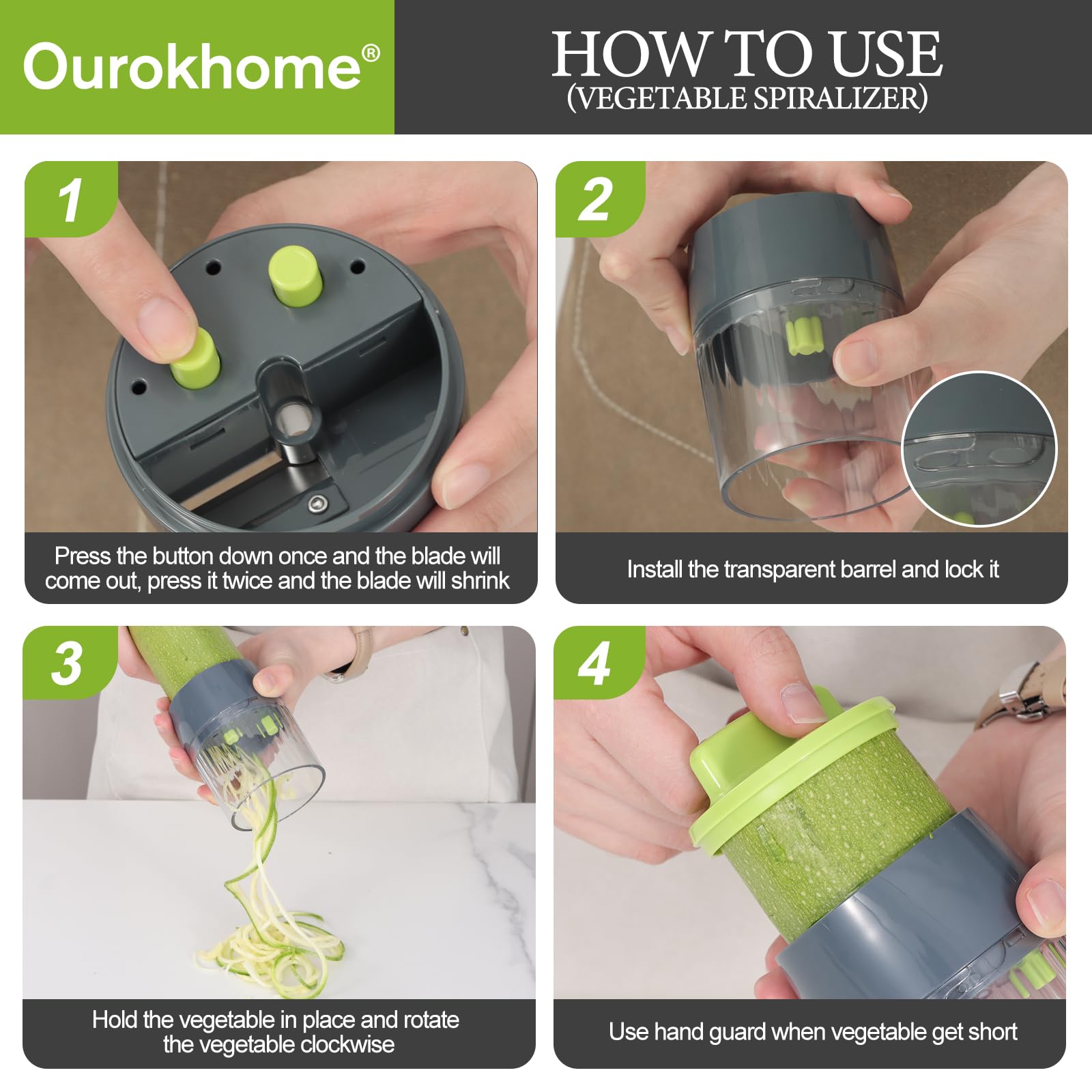 Ourokhome vegetable slicing in use conveying fast consistent prep results