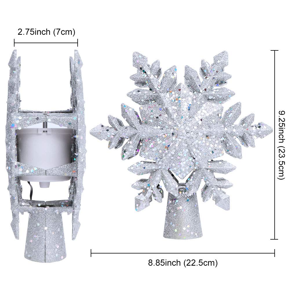 OurWarm projector casting rotating snowflake pattern on ceiling for ambiance