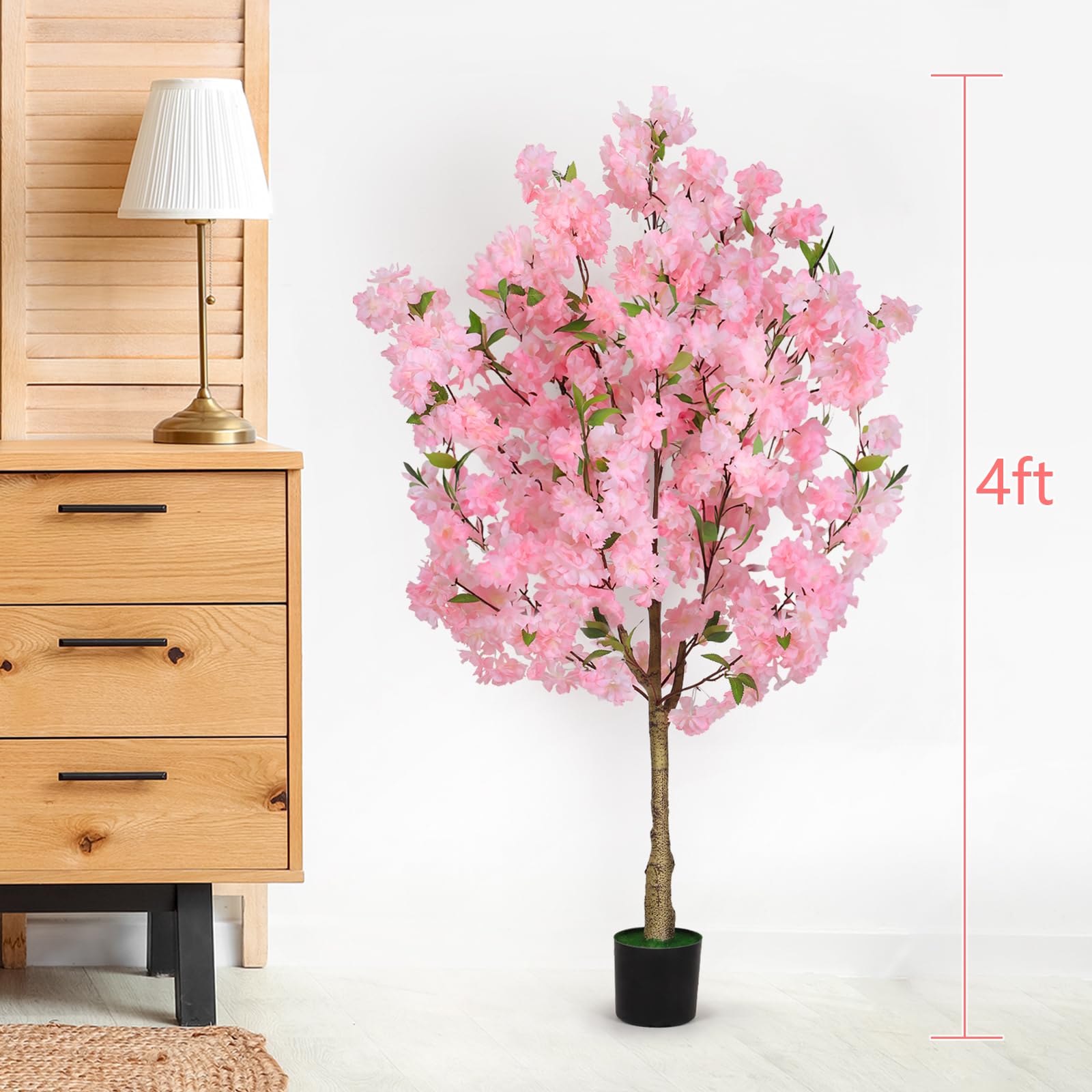 OUSHENG tree beside sofa illustrating 4FT scale and space-friendly size