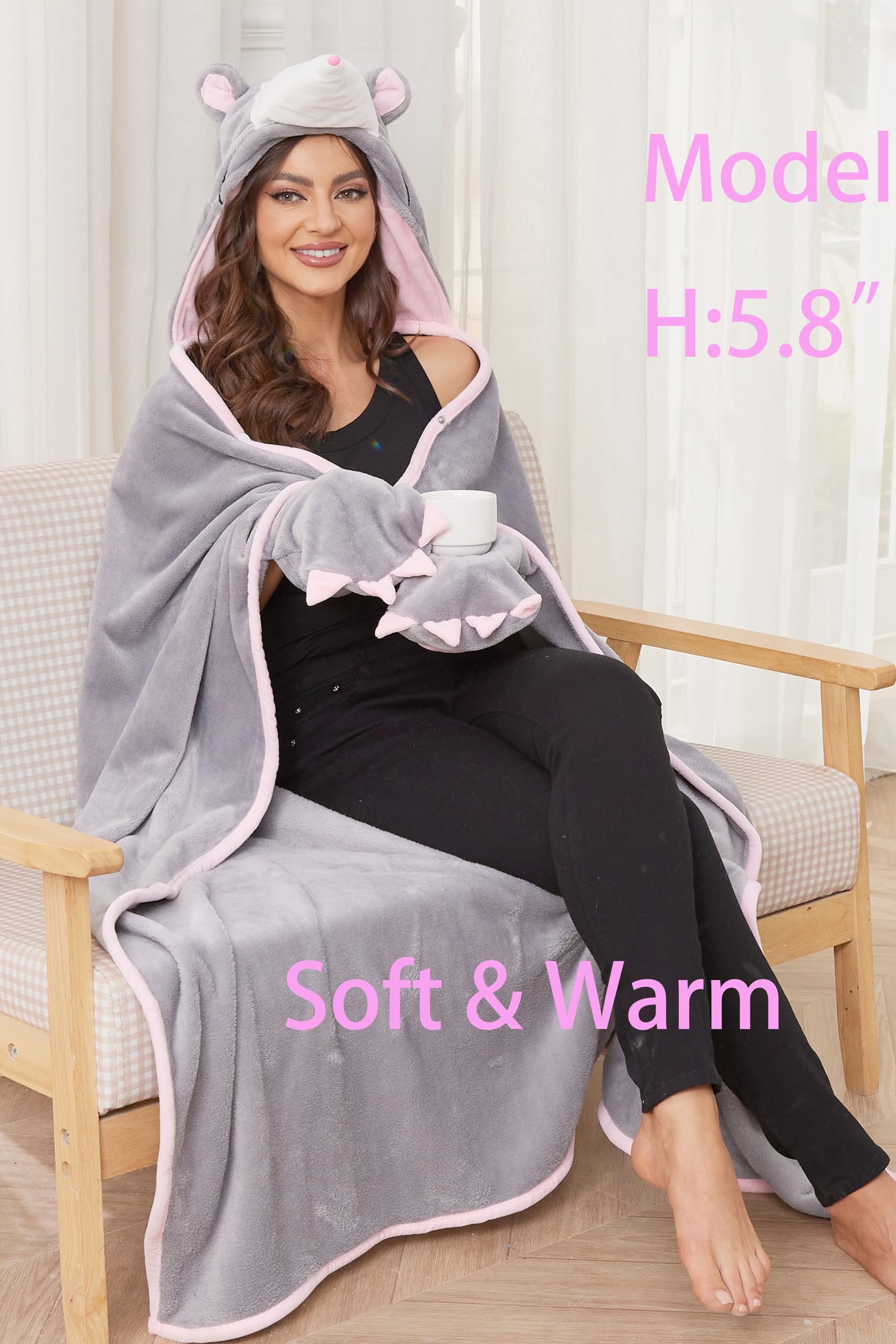 OUSIEDISIE possum blanket in use on couch providing hands-free warmth for relaxing