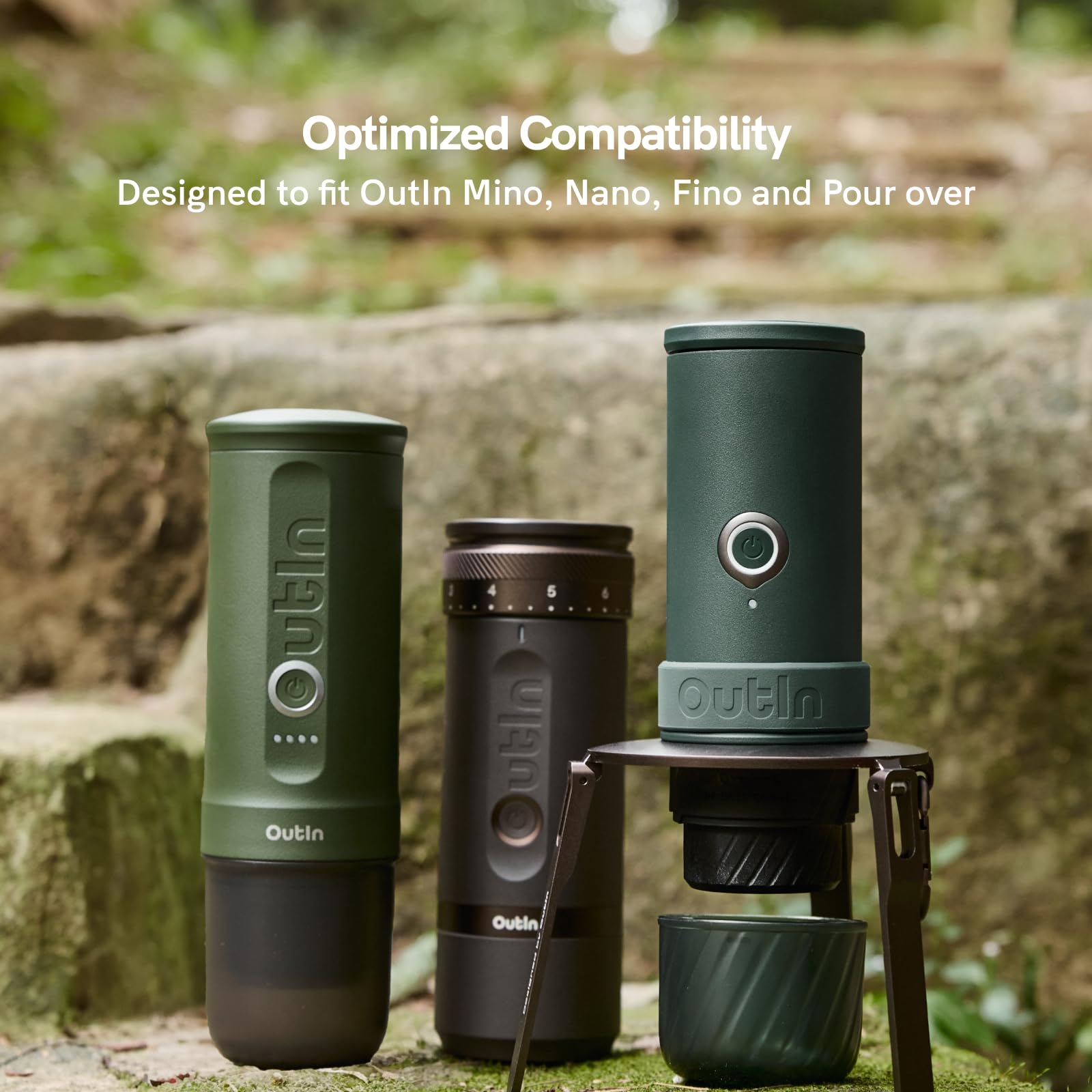 OutIn size comparison with hand to show compact folded dimensions for packability