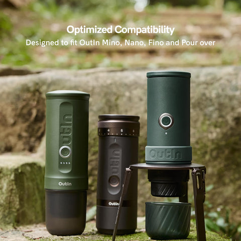 OutIn size comparison with hand to show compact folded dimensions for packability