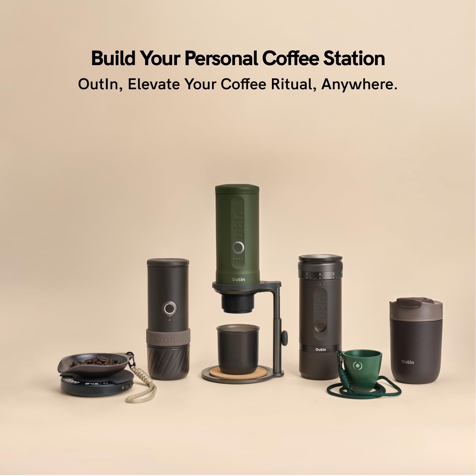 OutIn detached and packed illustrating lightweight portability for travel