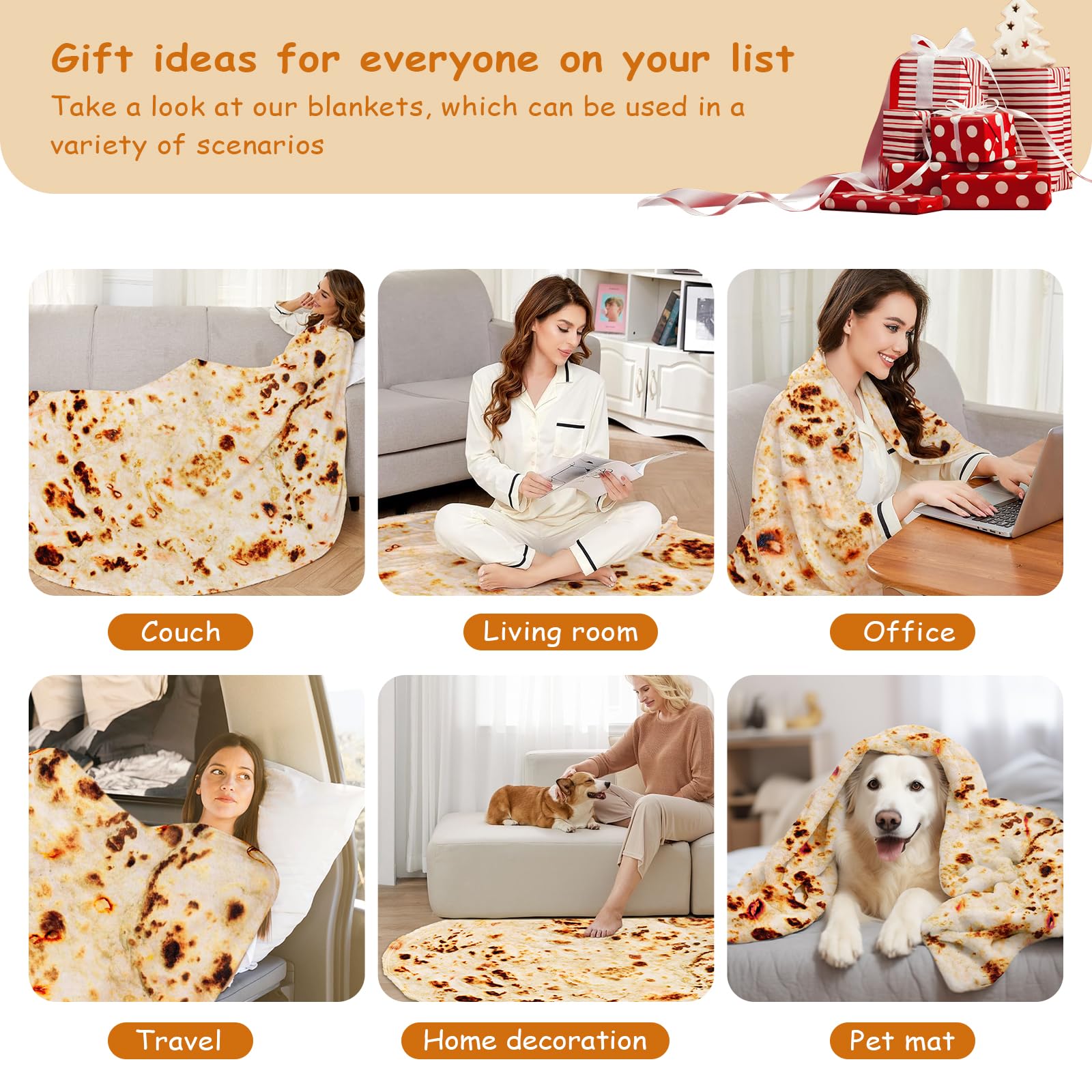 Outivity folded burrito blanket styled as a gift demonstrating easy wrapping and presentation