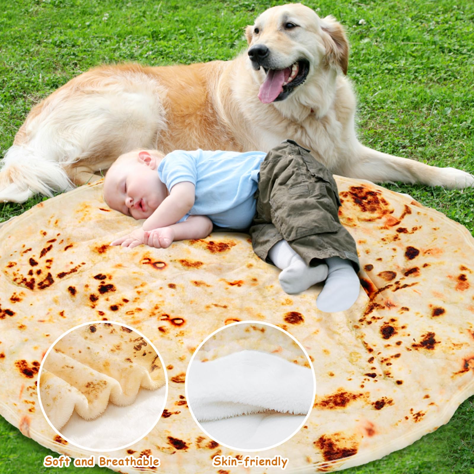 Outivity tortilla blanket wrapped around person on sofa offering playful warmth and comfort