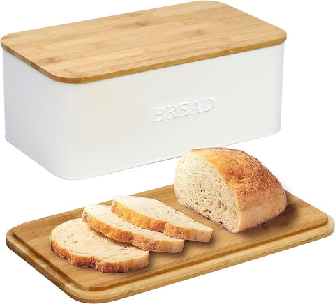 OUTSHINE white bread box front view showing clean design and easy access