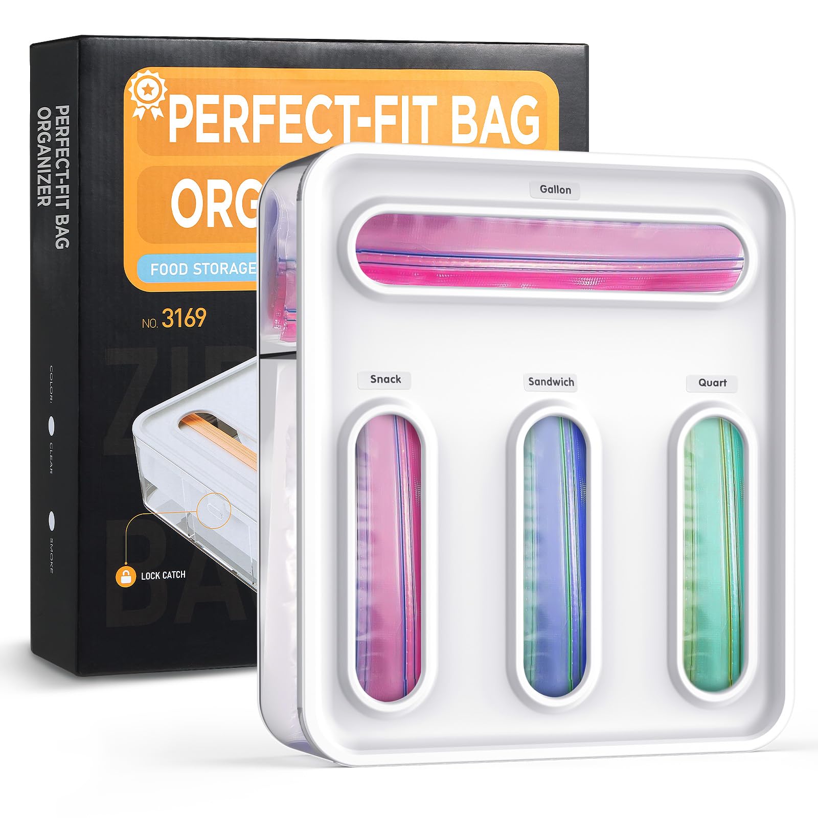 OUTXE front view showing organizer and benefit of neat storage