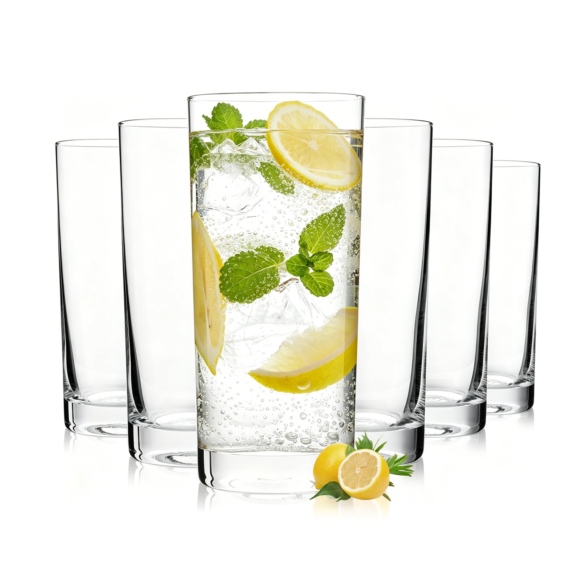 OUWO highball front view showing clear glass and elegant shape for versatile serving