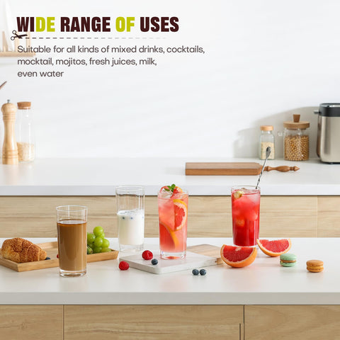 OUWO highball glass held in hand to show ergonomic size and comfortable grip