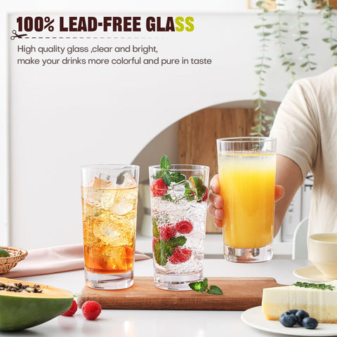 OUWO tall glass side profile highlighting straight sides and classic cocktail presentation