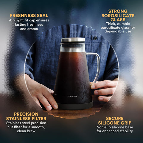 ovalware pouring concentrate from spout for easy serving benefit