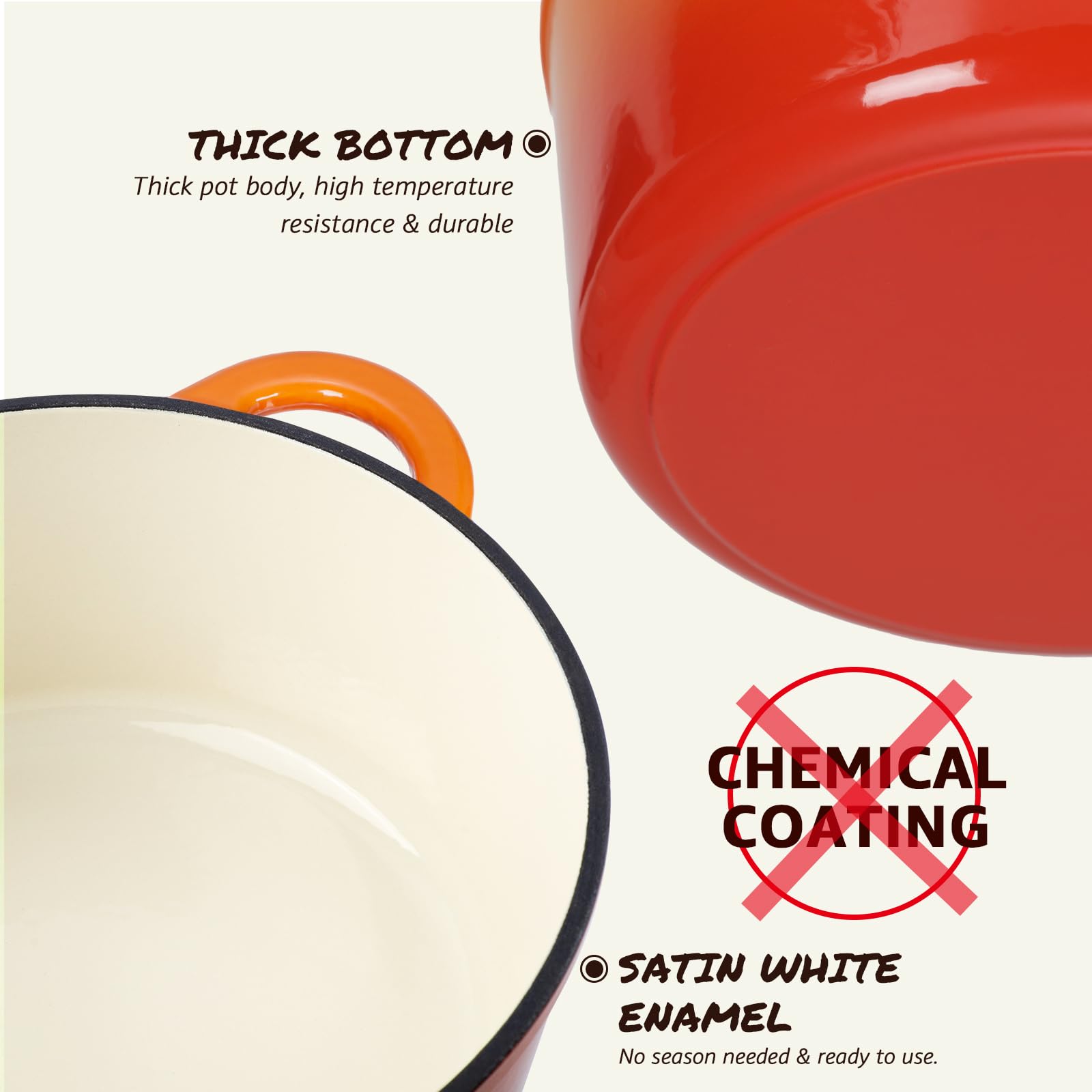 Overmont Dutch oven with included cookbook and cotton potholders for safe serving