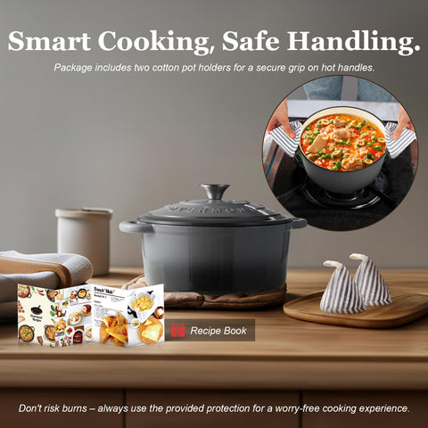 Overmont next to kitchen scale and ingredients, showing generous 7QT capacity for family meals