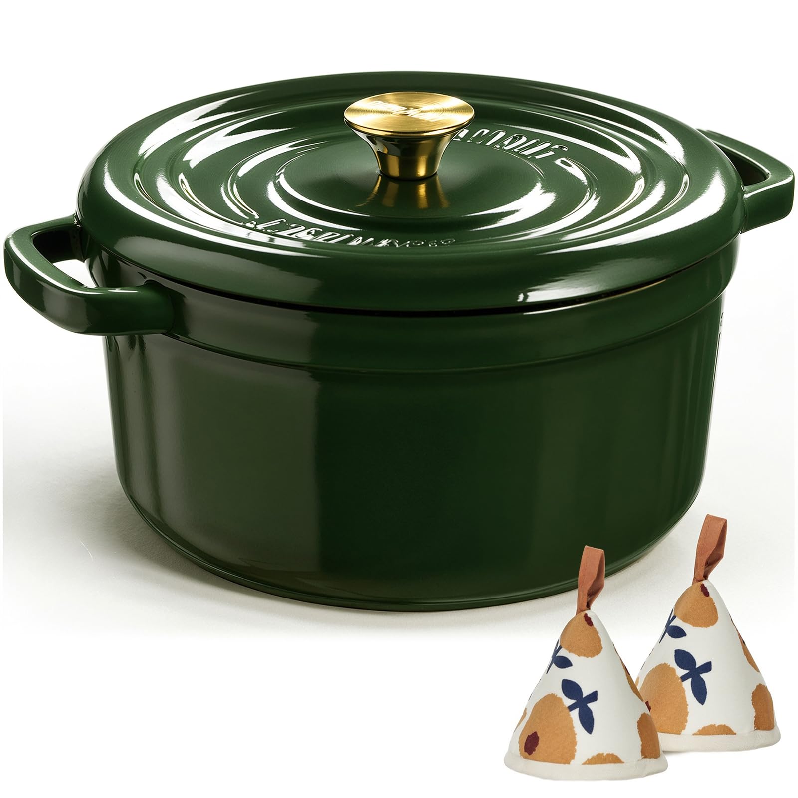 Overmont front view of 5QT Dutch oven showing robust design and cooking versatility