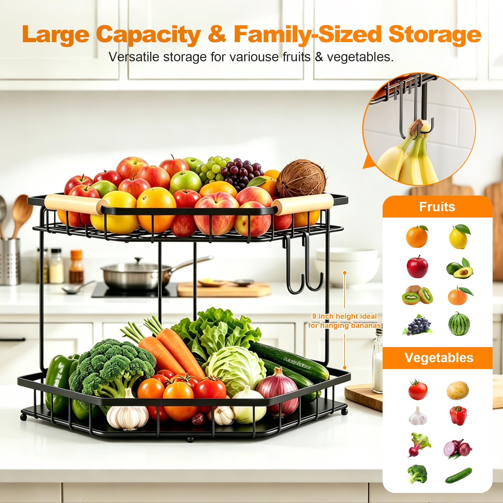 OVGJD banana hangers holding bananas prevent bruising and airflow