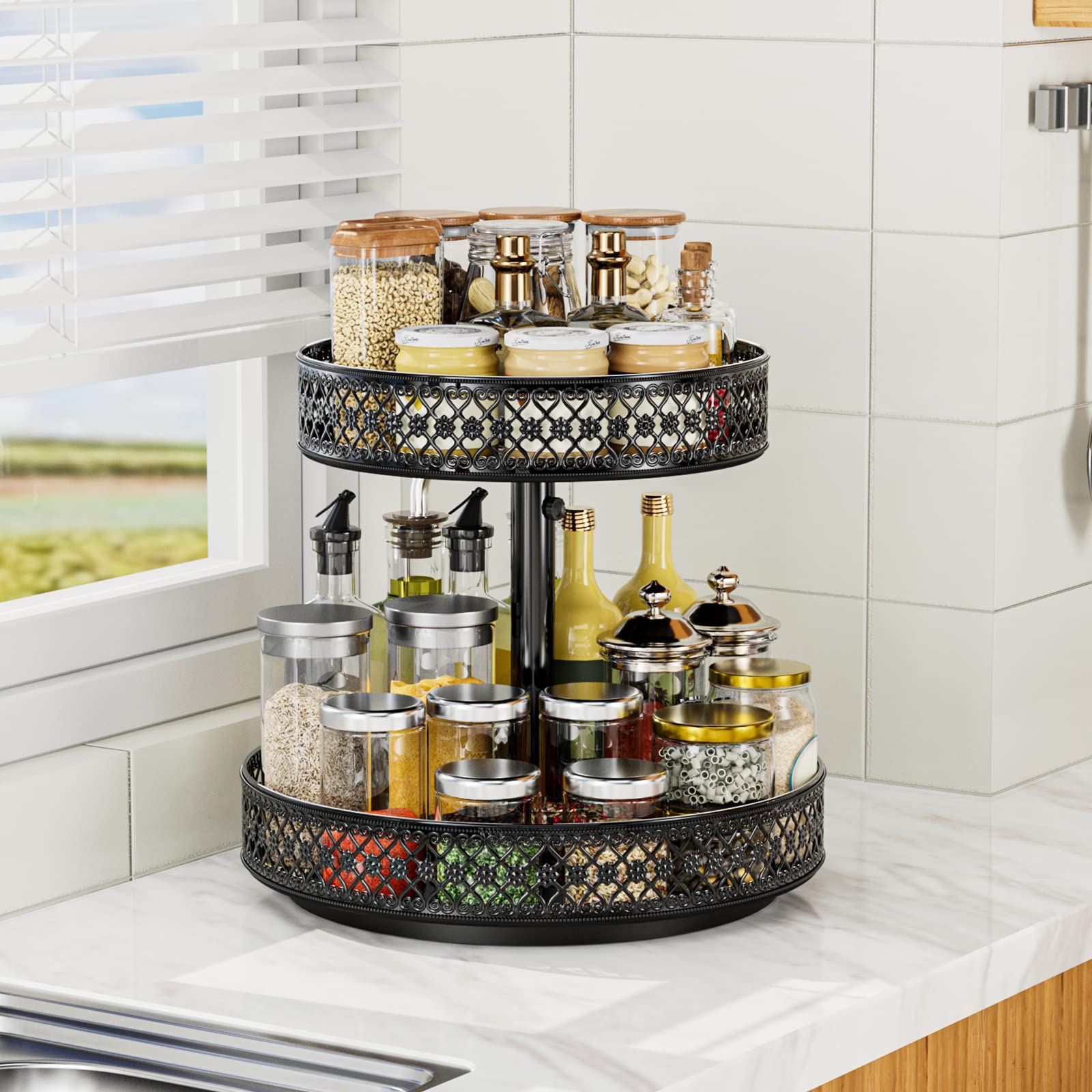 OVICAR styled on bathroom vanity organizing skincare and toiletries neatly