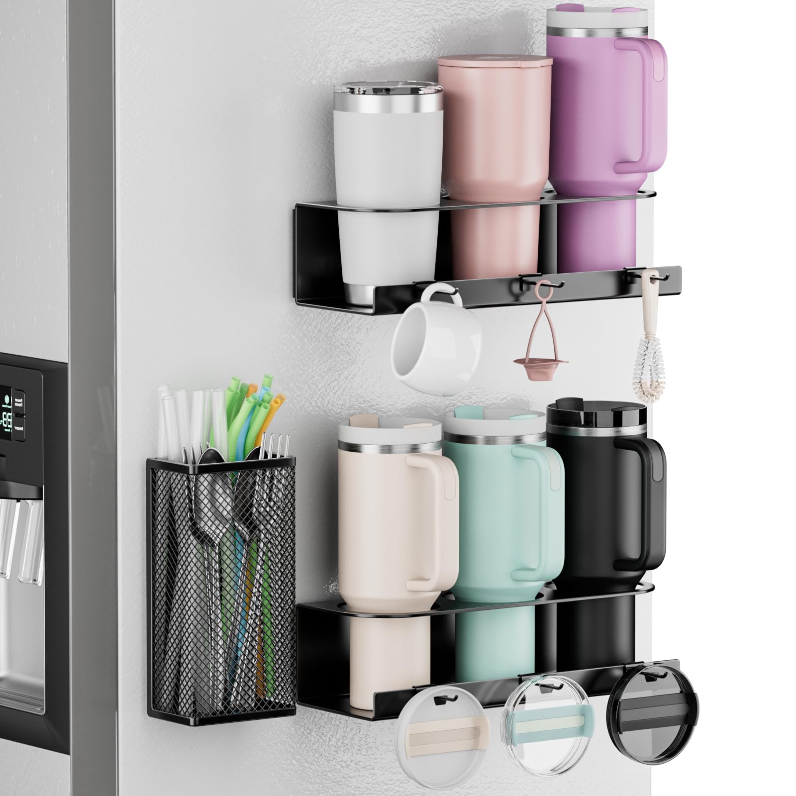 OVICAR front view mounted on fridge showing space-saving benefit