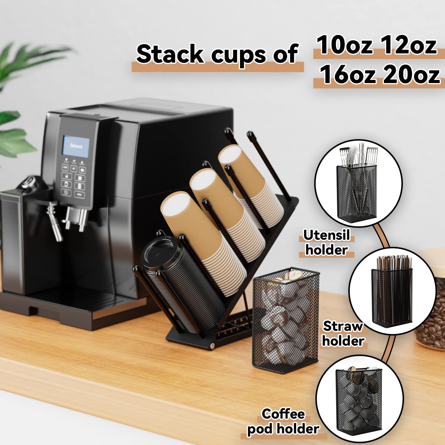 OVICAR removable mesh basket holding lids and straws for fast refills