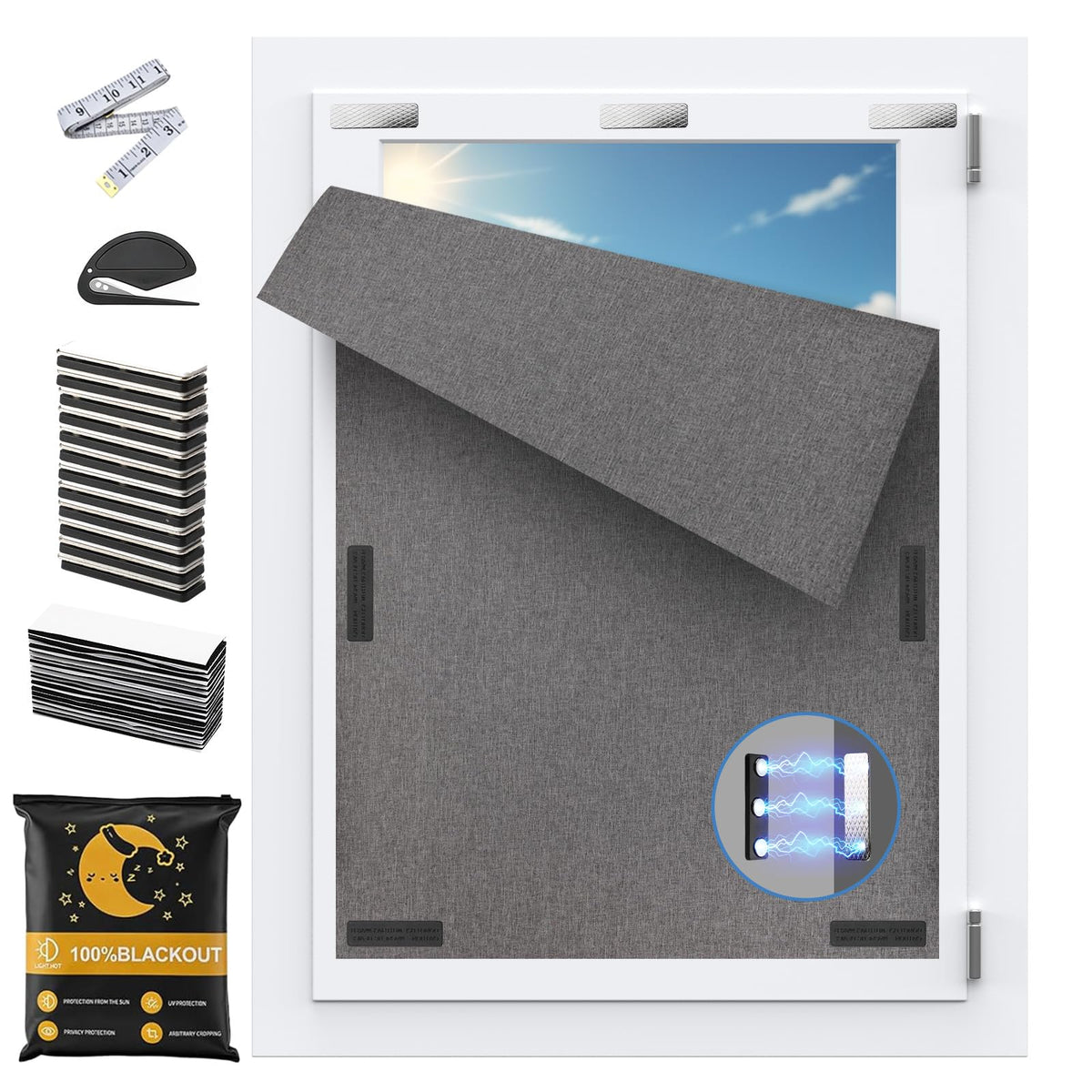 Ovneele front packaging showing full blackout curtain and size