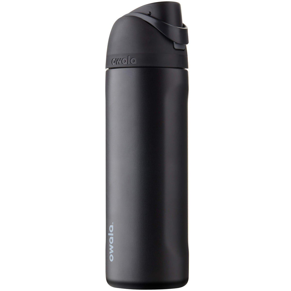 Owala FreeSip front view showing bottle finish and capacity benefit