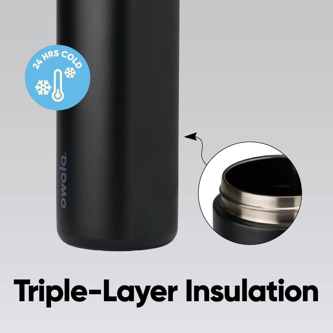 Owala FreeSip wide mouth with ice showing easy filling and cleaning benefit