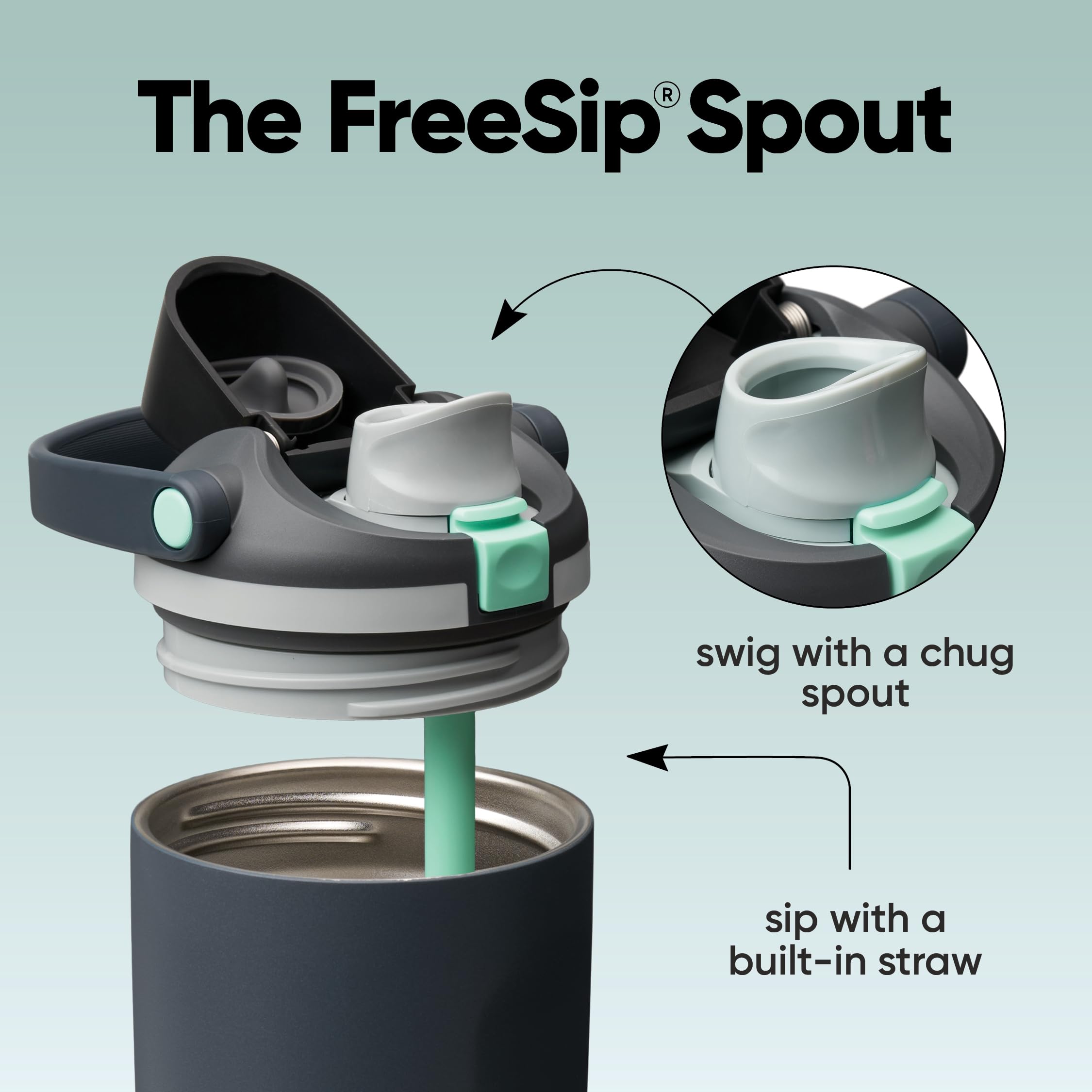 Owala FreeSip Sway wide mouth filled with ice for fast cooling and cleaning