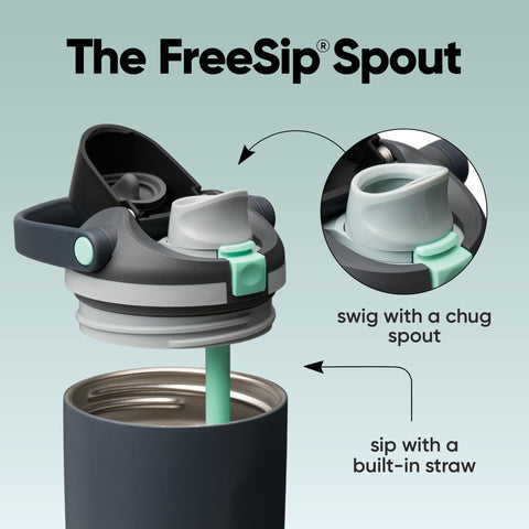 Owala FreeSip Sway wide mouth filled with ice for fast cooling and cleaning