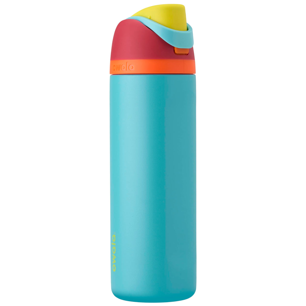 Owala FreeSip front view showing Summer Sweetness color and insulated benefit