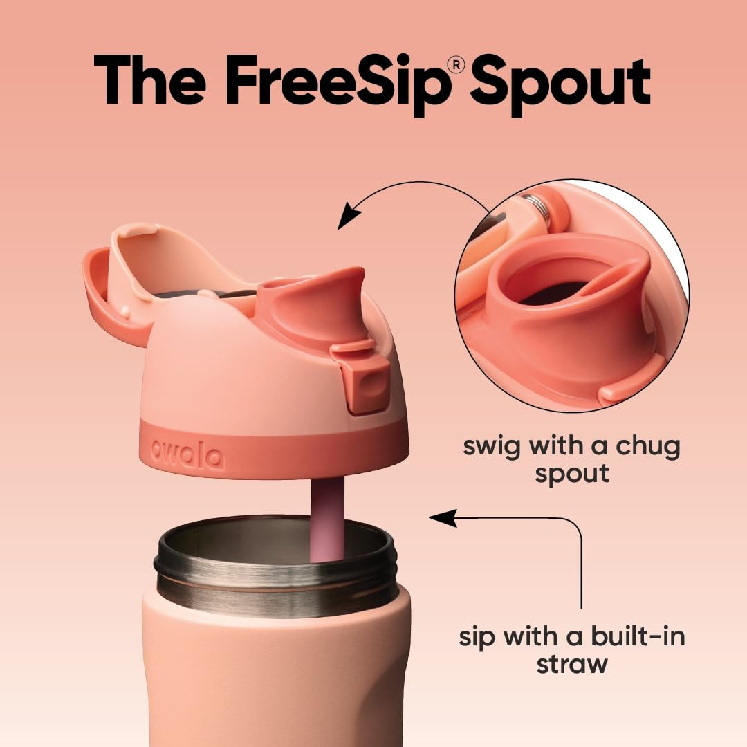 Owala FreeSip Kids wide-mouth opening detail, easy cleaning and ice access