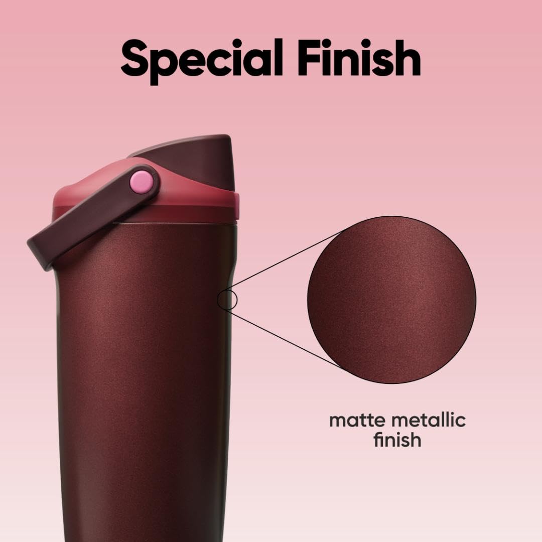 Owala FreeSip Sway held by a hiker showing durable on-trail hydration benefit